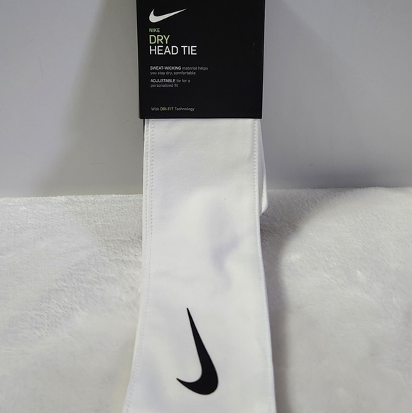 Nwt Nike Dry Dri-Fit White Head Tie Unisex - Picture 4 of 10